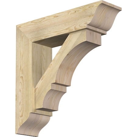 Balboa Traditional Rough Sawn Bracket W/ Offset Brace, Douglas Fir, 8W X 30D X 30H